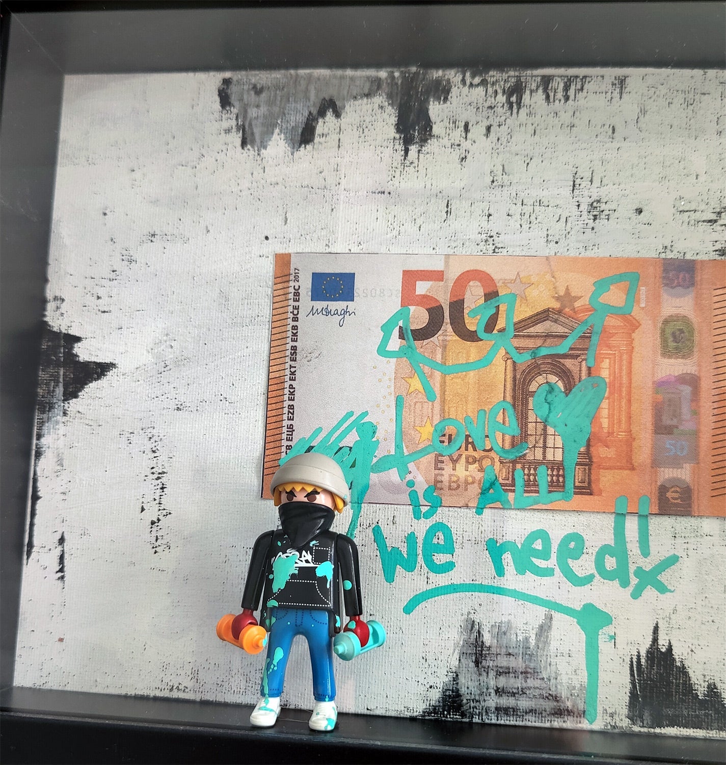 Money & Spray – Playmobil Street Art 30x20cm - DAPE - ART - SHOP