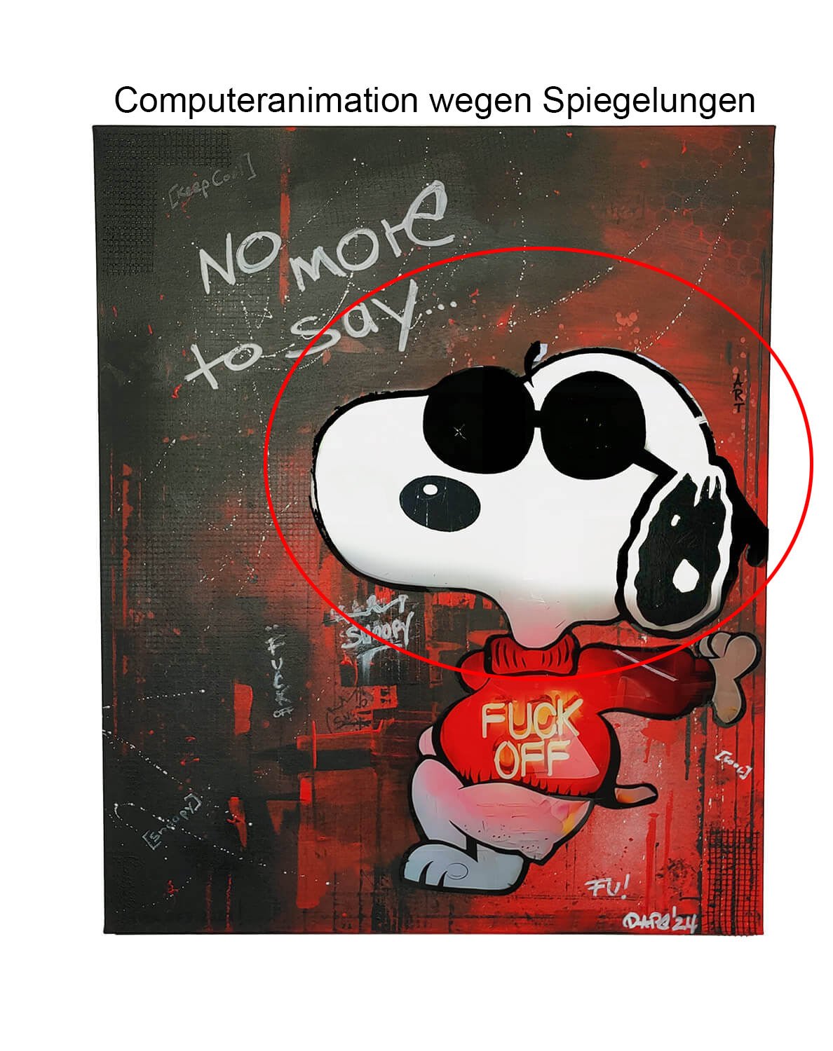 Snoopy mit Attitude 100x80cm - DAPE - ART - SHOP