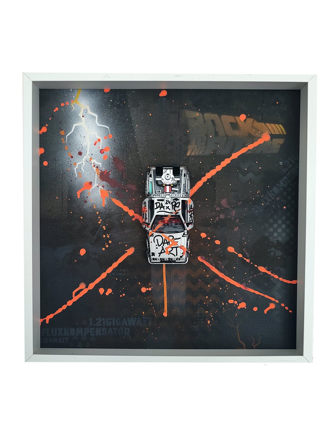 Zurück in die Zukunft – DeLorean als Mixed - Media - Meisterwerk - DAPE - ART - SHOP