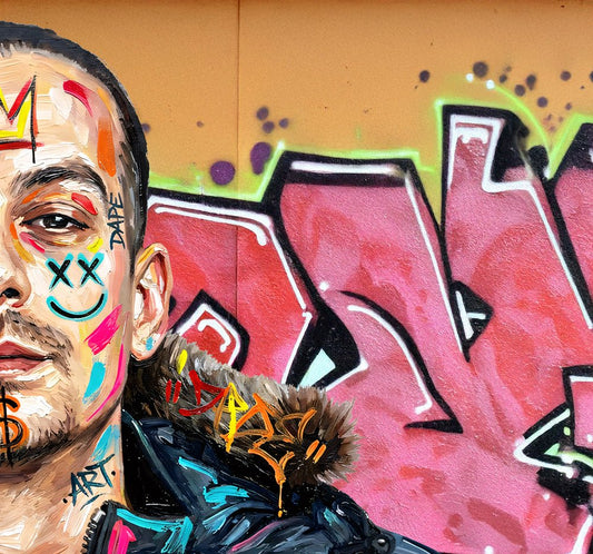 Die ersten Unikate entstehen – Deutschrap trifft Mixed Media von David Perez - DAPE-ART-SHOP