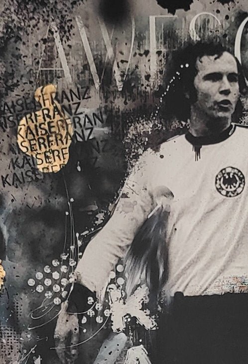 Kaiser Franz – Hommage an die Fußball - Legende in Mixed Media - DAPE - ART - SHOP