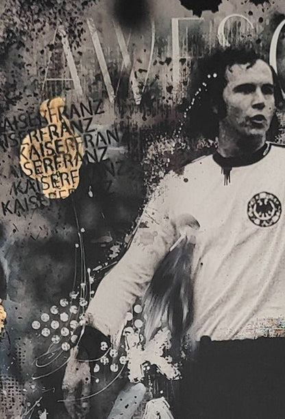 Kaiser Franz – Hommage an die Fußball - Legende in Mixed Media - DAPE - ART - SHOP